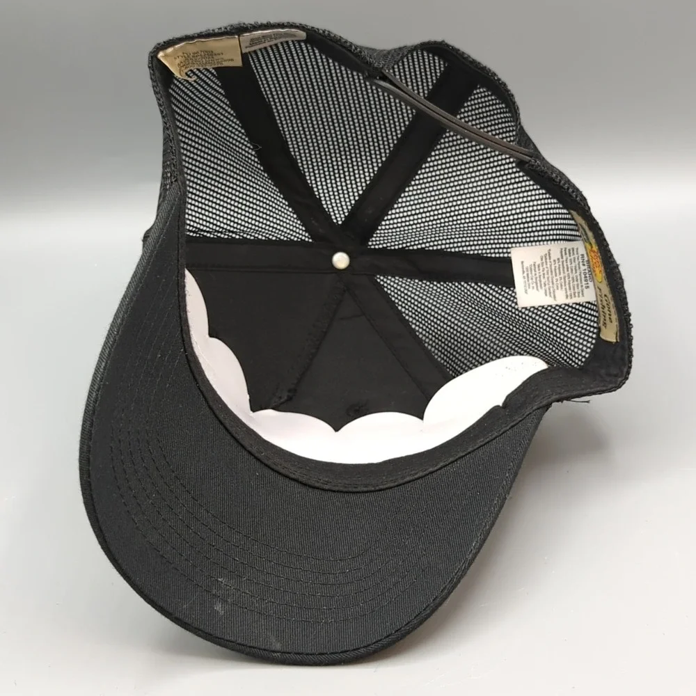 Bass Pro Shops Hat Cap Snapback Black Trucker Mesh Gone Fishing Casual